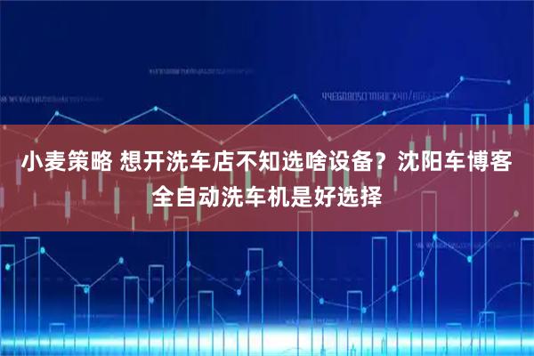 小麦策略 想开洗车店不知选啥设备？沈阳车博客全自动洗车机是好选择