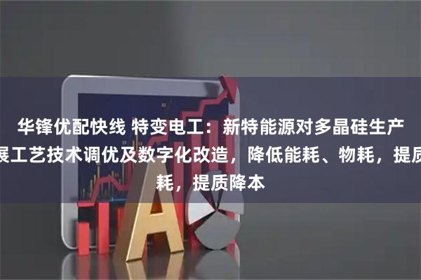 华锋优配快线 特变电工：新特能源对多晶硅生产线开展工艺技术调优及数字化改造，降低能耗、物耗，提质降本